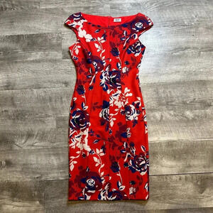 Liu.jo Mini Women's Red Floral Bodycon / Pencil Dress Size IT 42 / US Medium